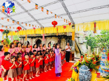 Trường Mầm Non Dân Hoà tổ chức hoạt động trải nghiệm đi lễ Phật đản dành cho các bé 5 tuổi khu trung tâm I